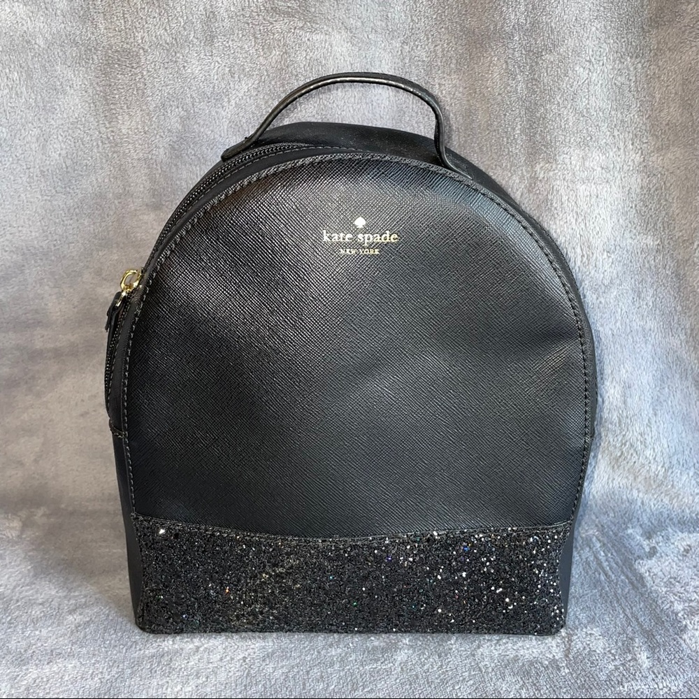 Kate Spade Greta Court Black and Glitter Sammi Backpack